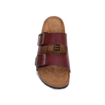 MM Dark Red Soft Cork Double Strap Sandals