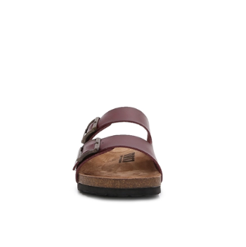 MM Dark Red Soft Cork Double Strap Sandals