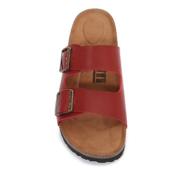MM Red Soft Cork Double-Strap Sandals
