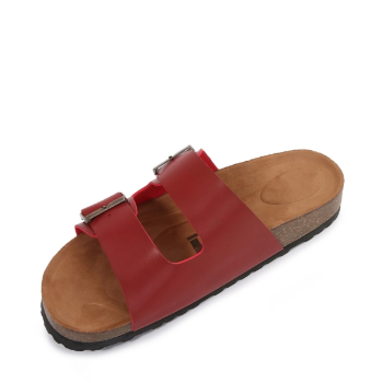 MM Red Soft Cork Double-Strap Sandals