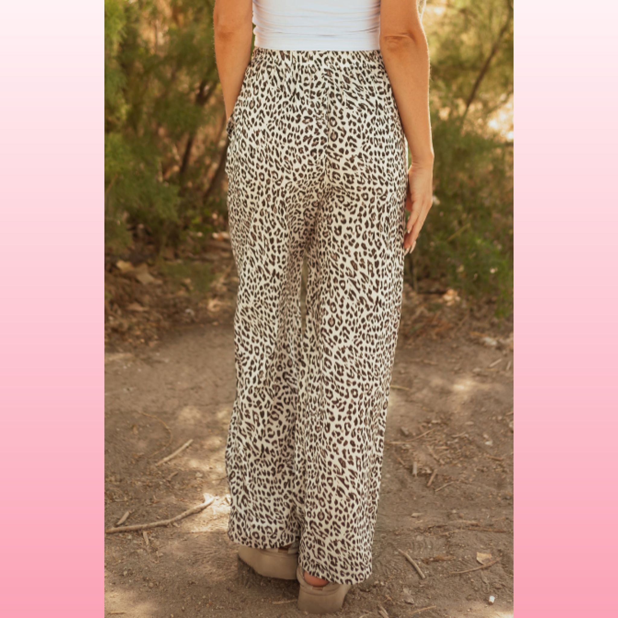 Brown Leopard Drawstring Waistband Loose Pants – Casual Chic | Opulent Vibe