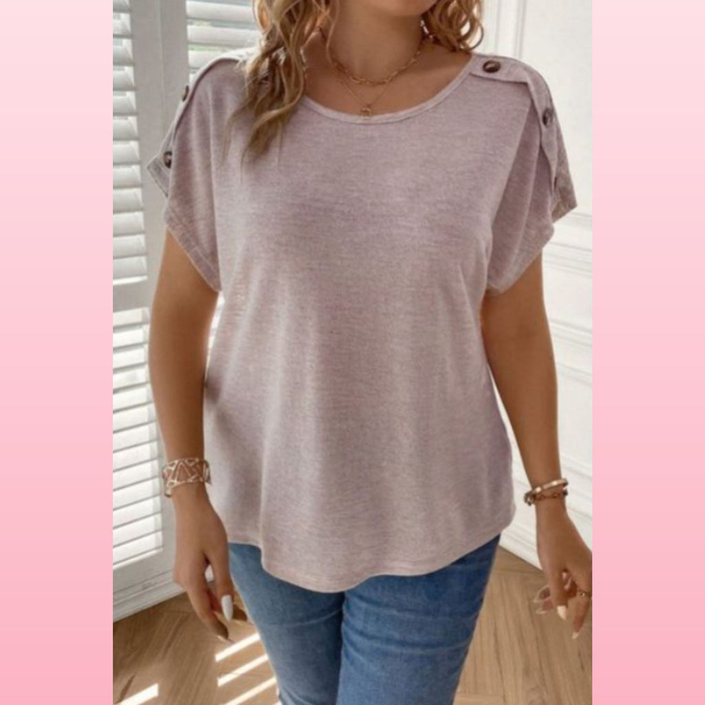 Plus Size Boho Batwing Sleeve Top - Button Detail | Opulent Vibe