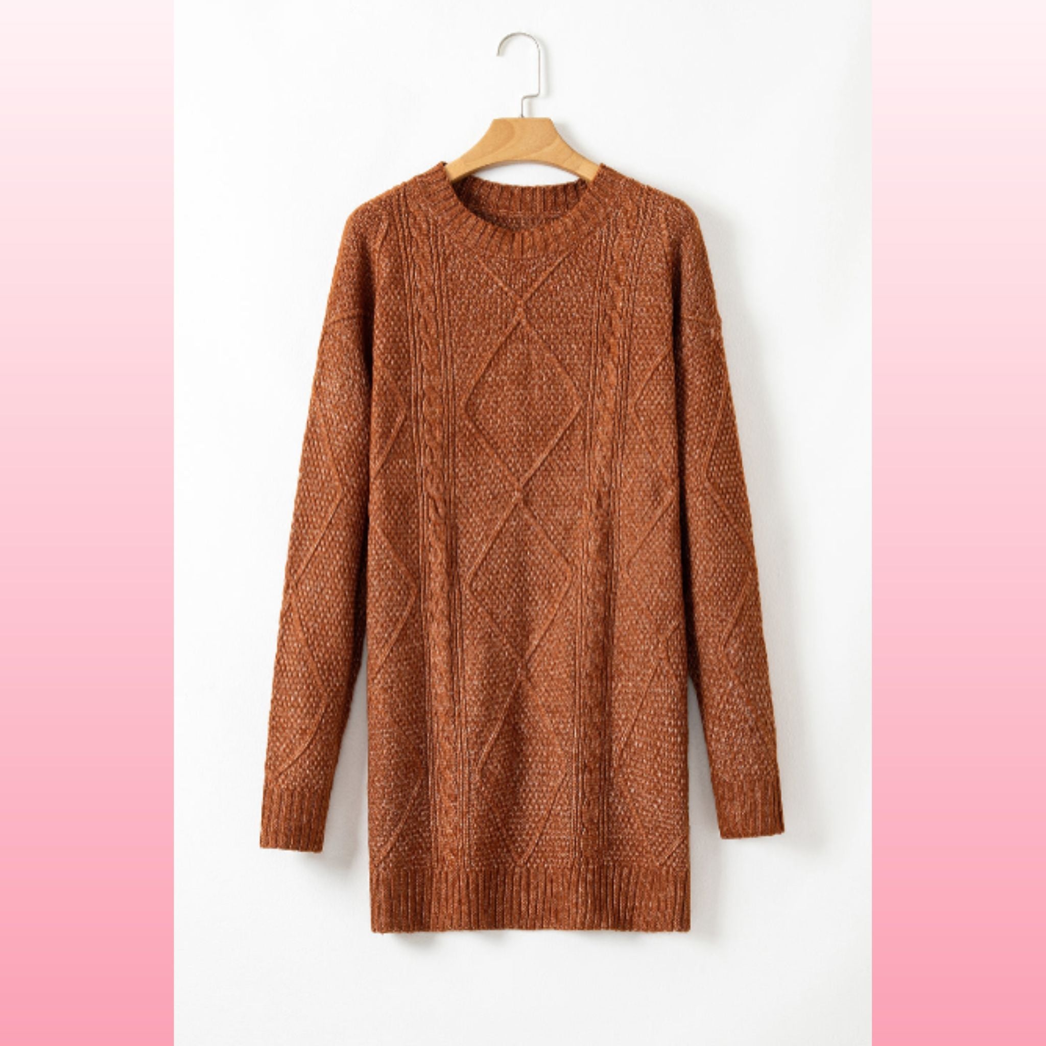 Coffee Loose Fit Sweater Dress – Cozy Fall Outfit | Opulent Vibe