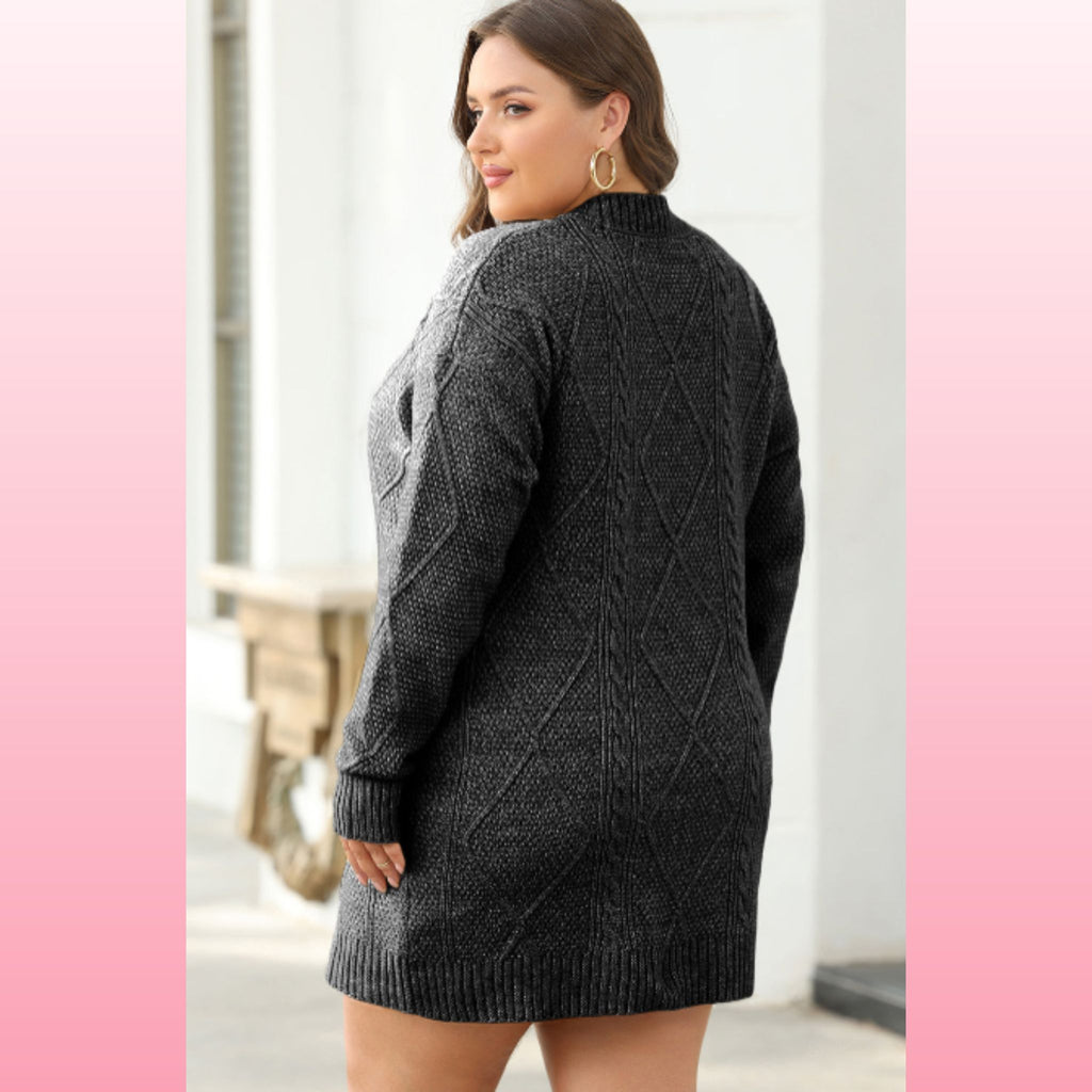 Black Loose Fit Sweater Dress – Cozy Fall Outfit | Opulent Vibe