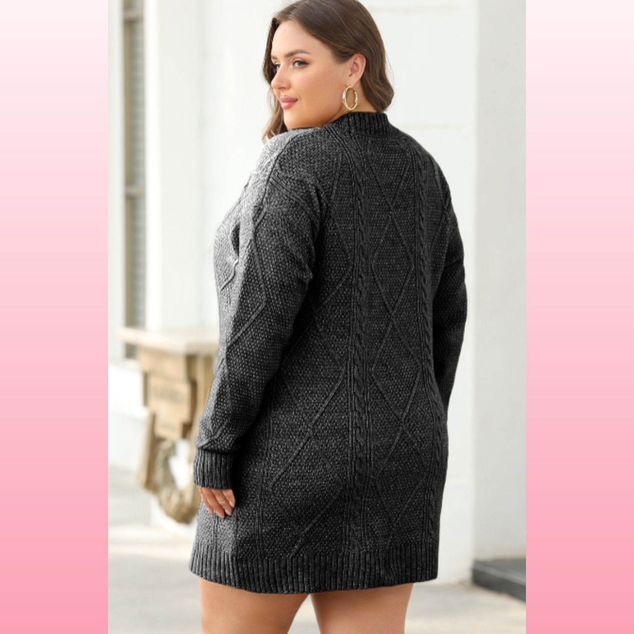 Black Loose Fit Sweater Dress – Cozy Fall Outfit | Opulent Vibe