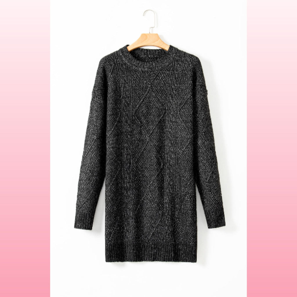 Black Loose Fit Sweater Dress – Cozy Fall Outfit | Opulent Vibe