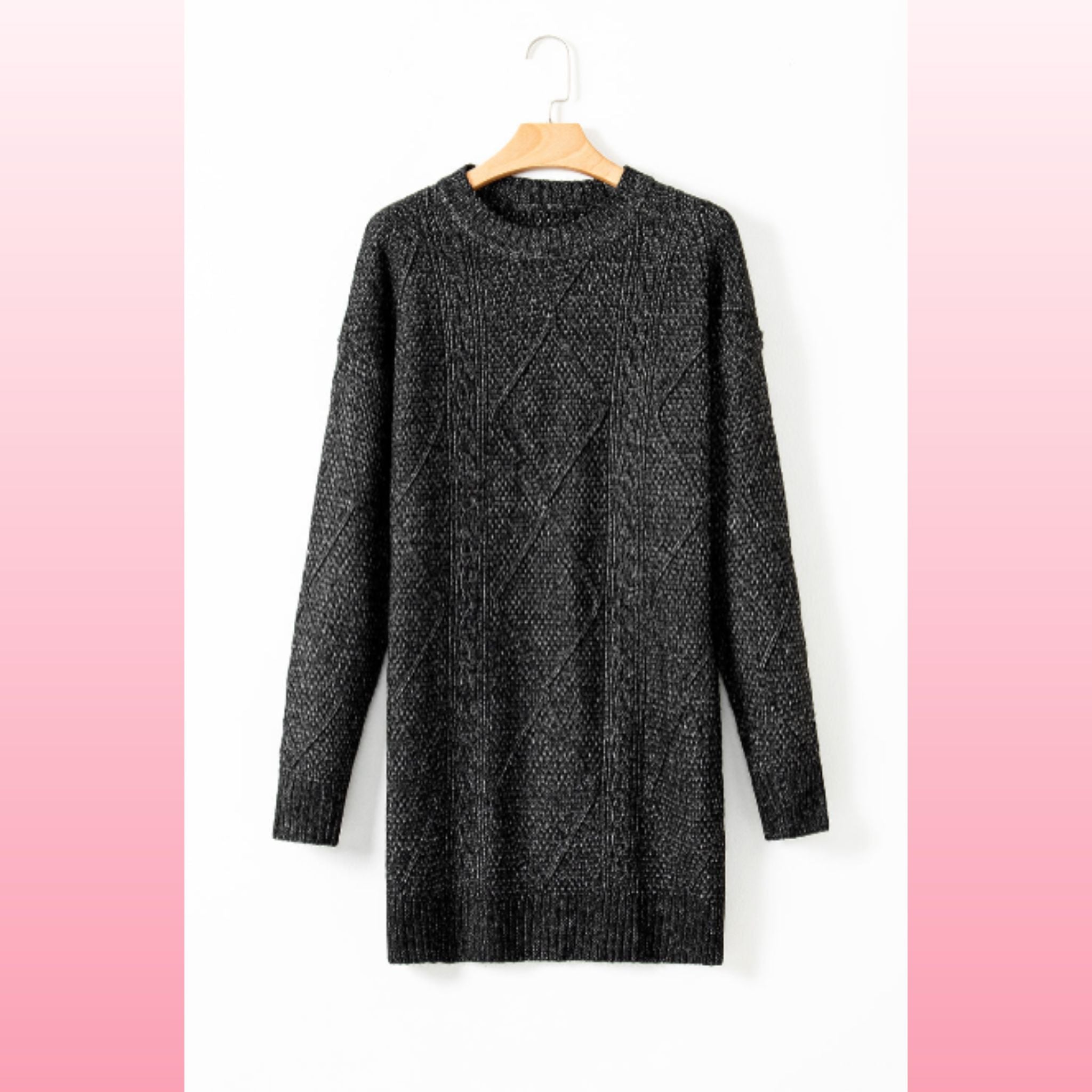 Black Loose Fit Sweater Dress – Cozy Fall Outfit | Opulent Vibe