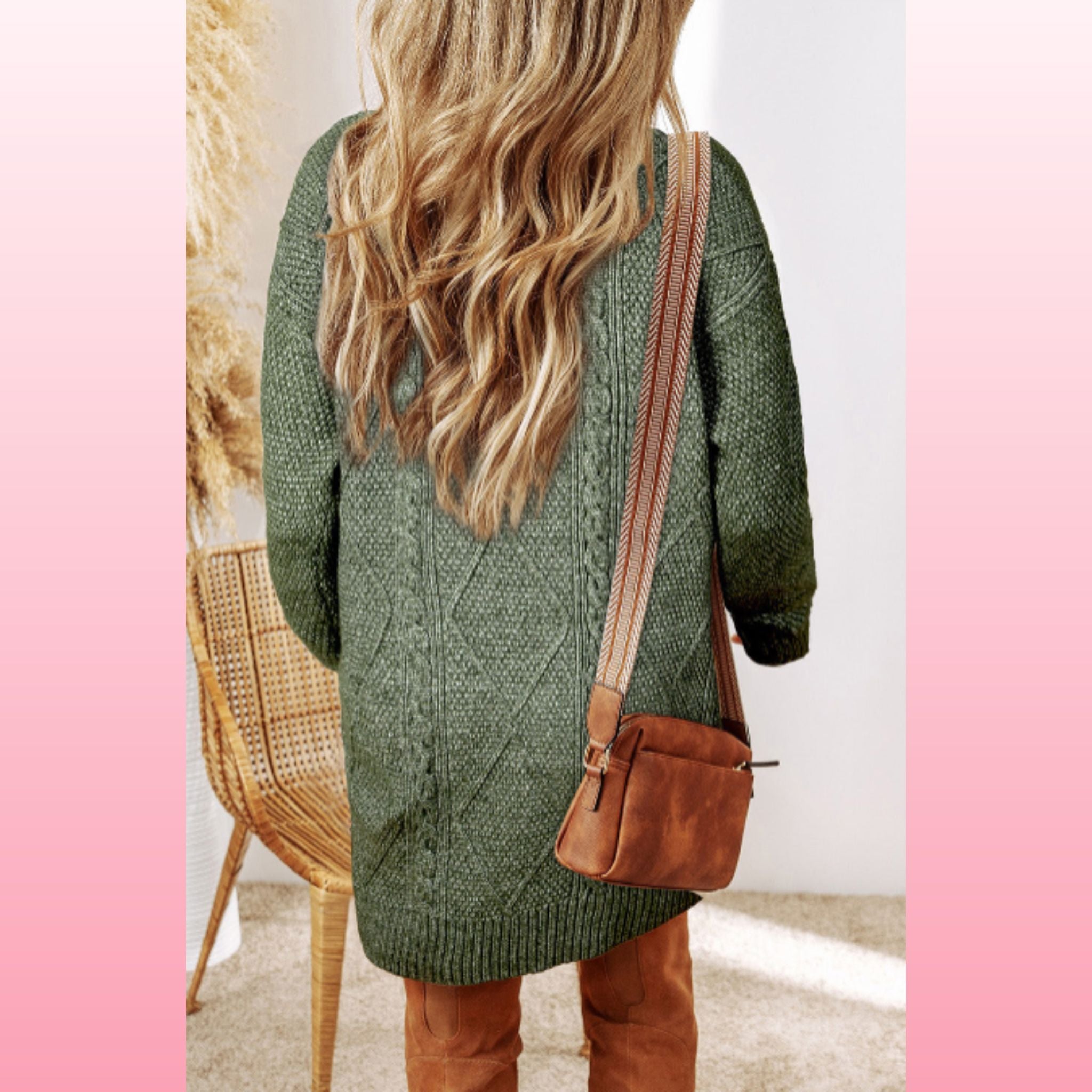 Mist Green Loose Fit Sweater Dress – Cozy Fall Outfit | Opulent Vibe