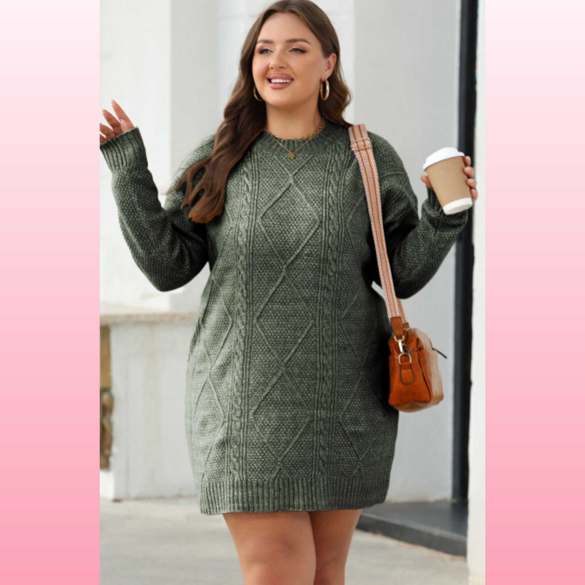 Mist Green Loose Fit Sweater Dress – Cozy Fall Outfit | Opulent Vibe