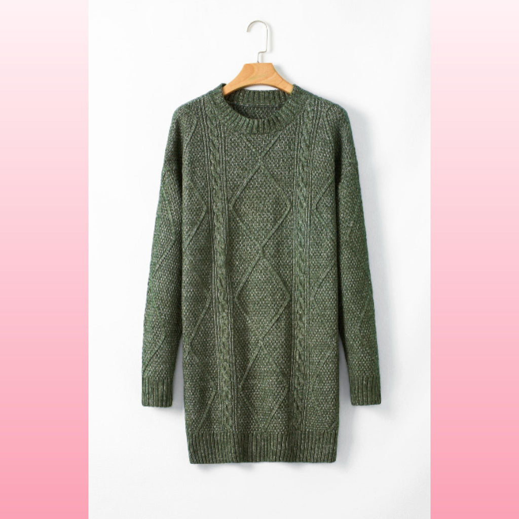 Mist Green Loose Fit Sweater Dress – Cozy Fall Outfit | Opulent Vibe