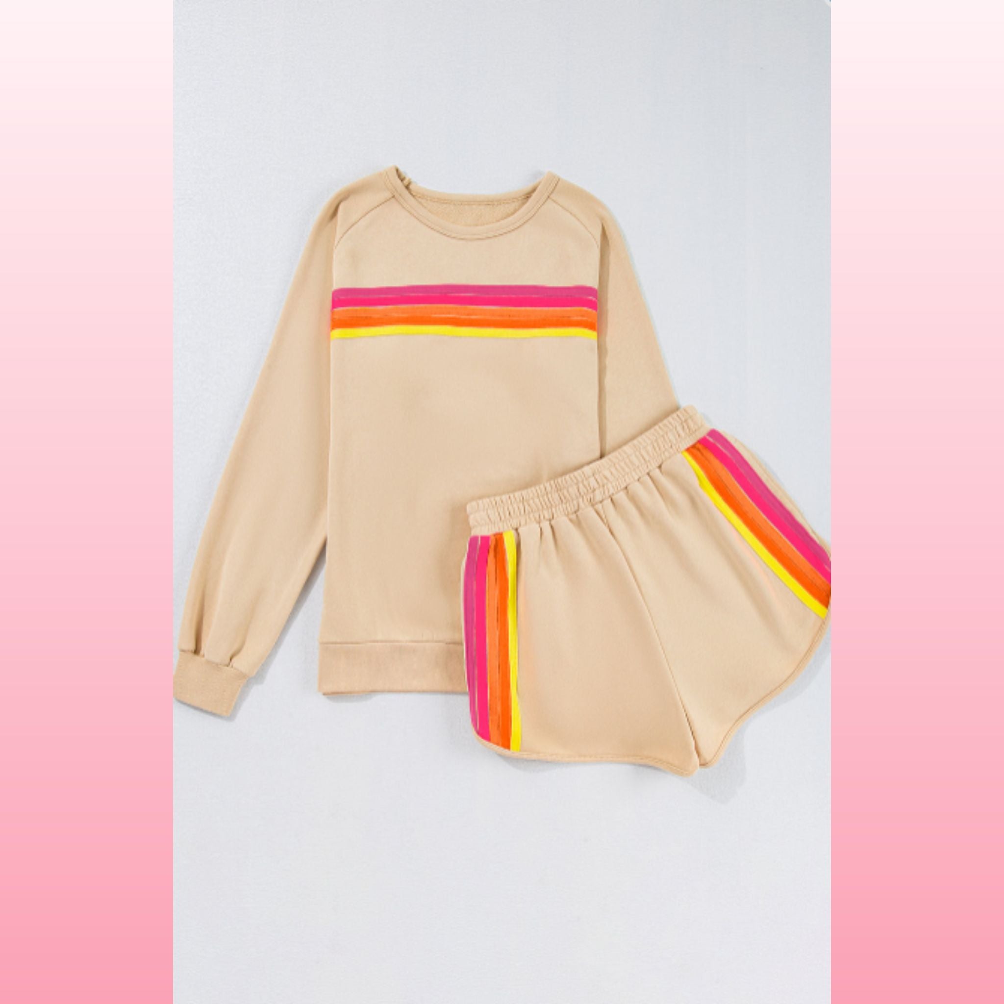 Apricot Pullover and Shorts Set – Comfy Chic Loungewear | Opulent Vibe