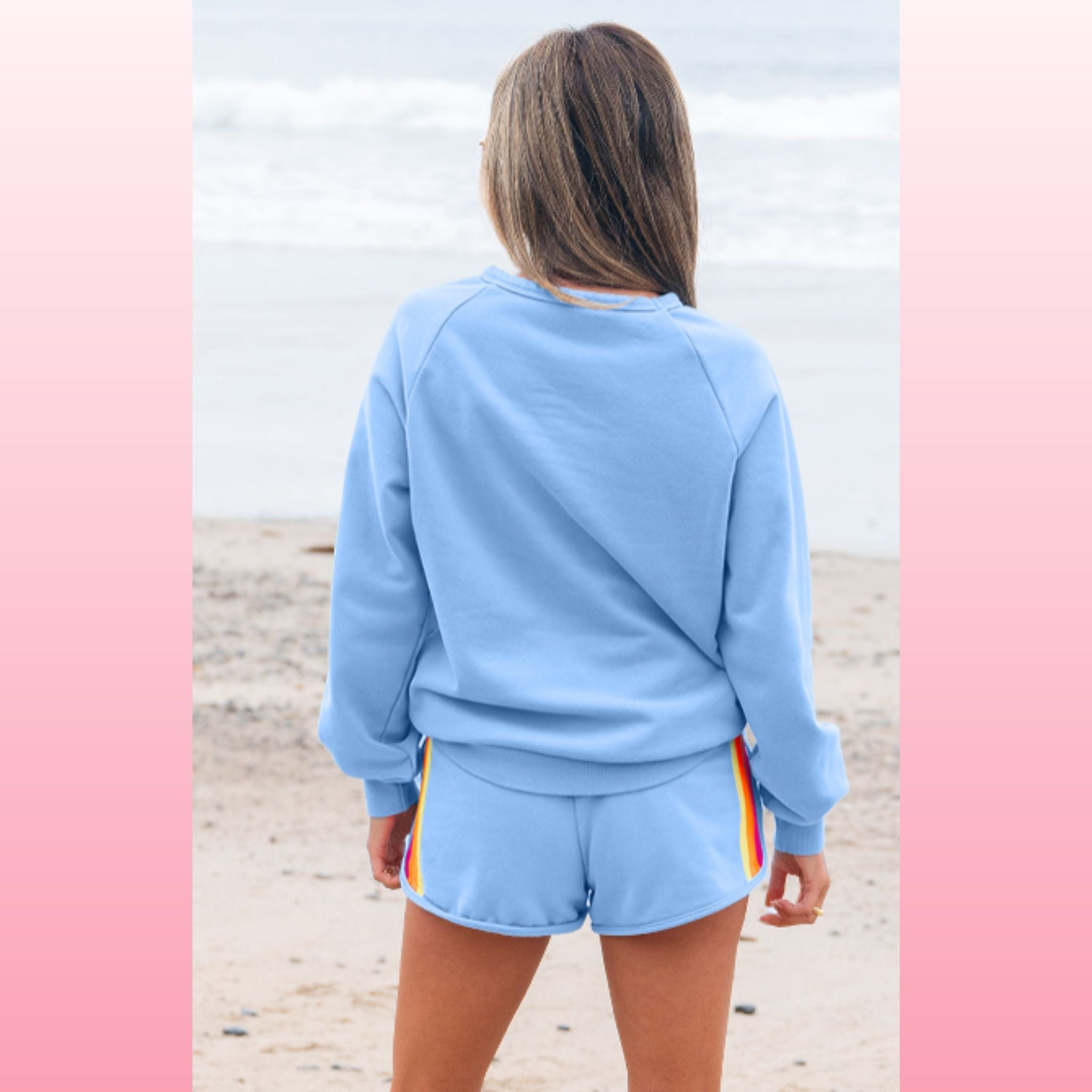Blue Pullover and Shorts Set – Comfy Chic Loungewear | Opulent Vibe