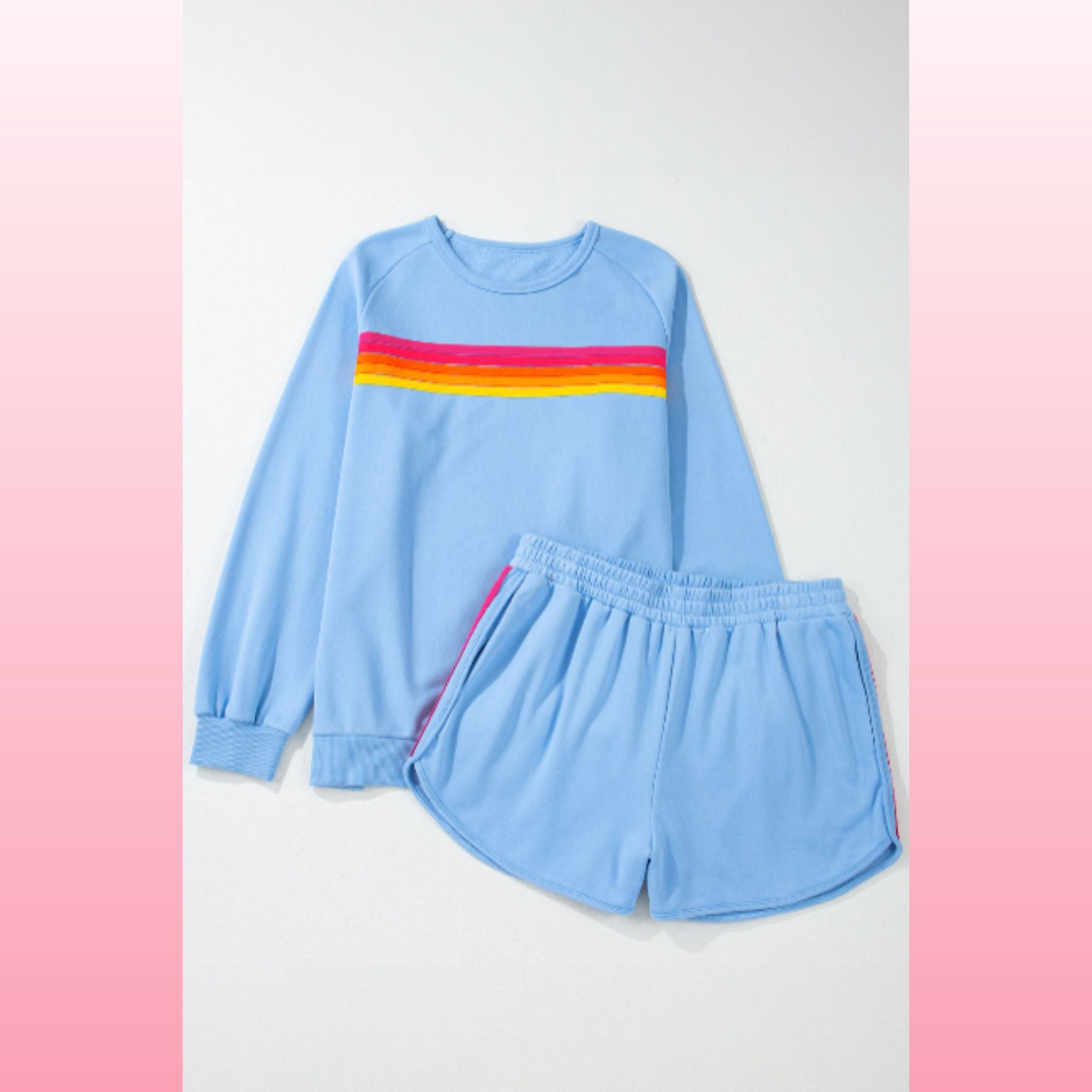 Blue Pullover and Shorts Set – Comfy Chic Loungewear | Opulent Vibe