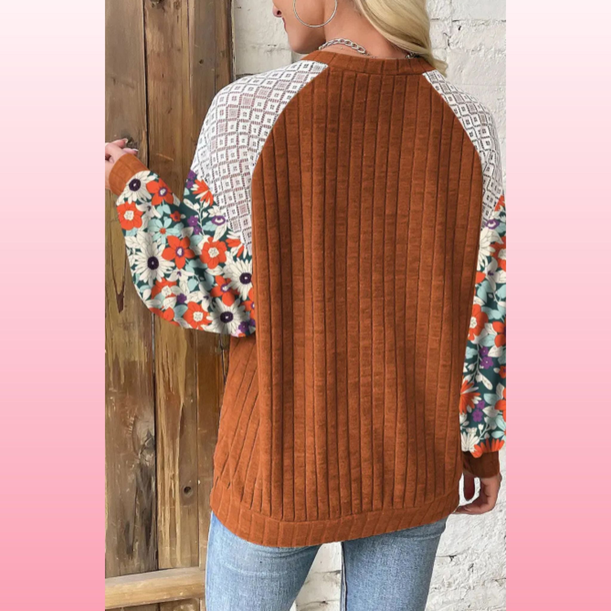 Cinnamon Floral Patchwork Blouse – Casual Chic Top | Opulent Vibe