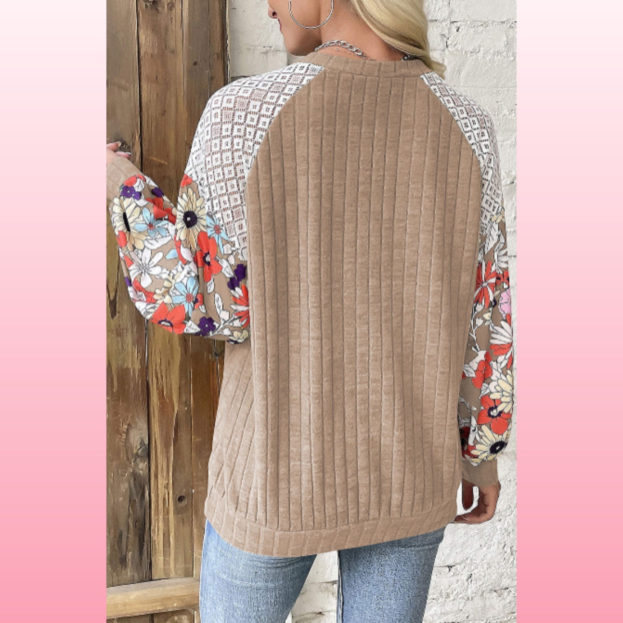 Parchment Floral Patchwork Blouse – Casual Chic Top | Opulent Vibe