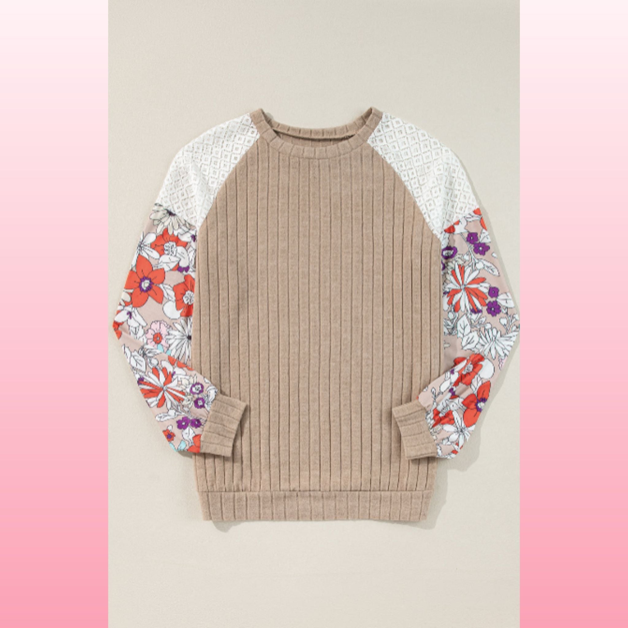 Parchment Floral Patchwork Blouse – Casual Chic Top | Opulent Vibe