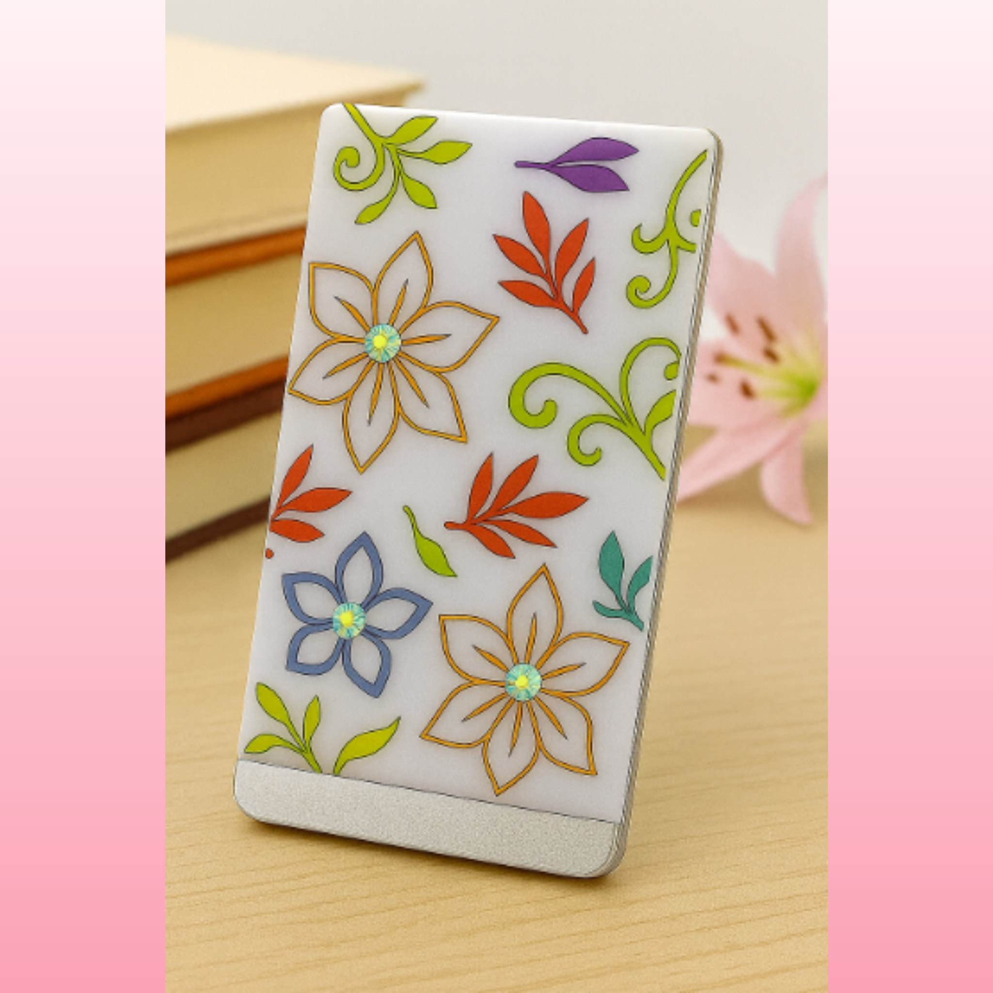 Floral Crystal Accent Magnetic Bookmark | Opulent Vibe