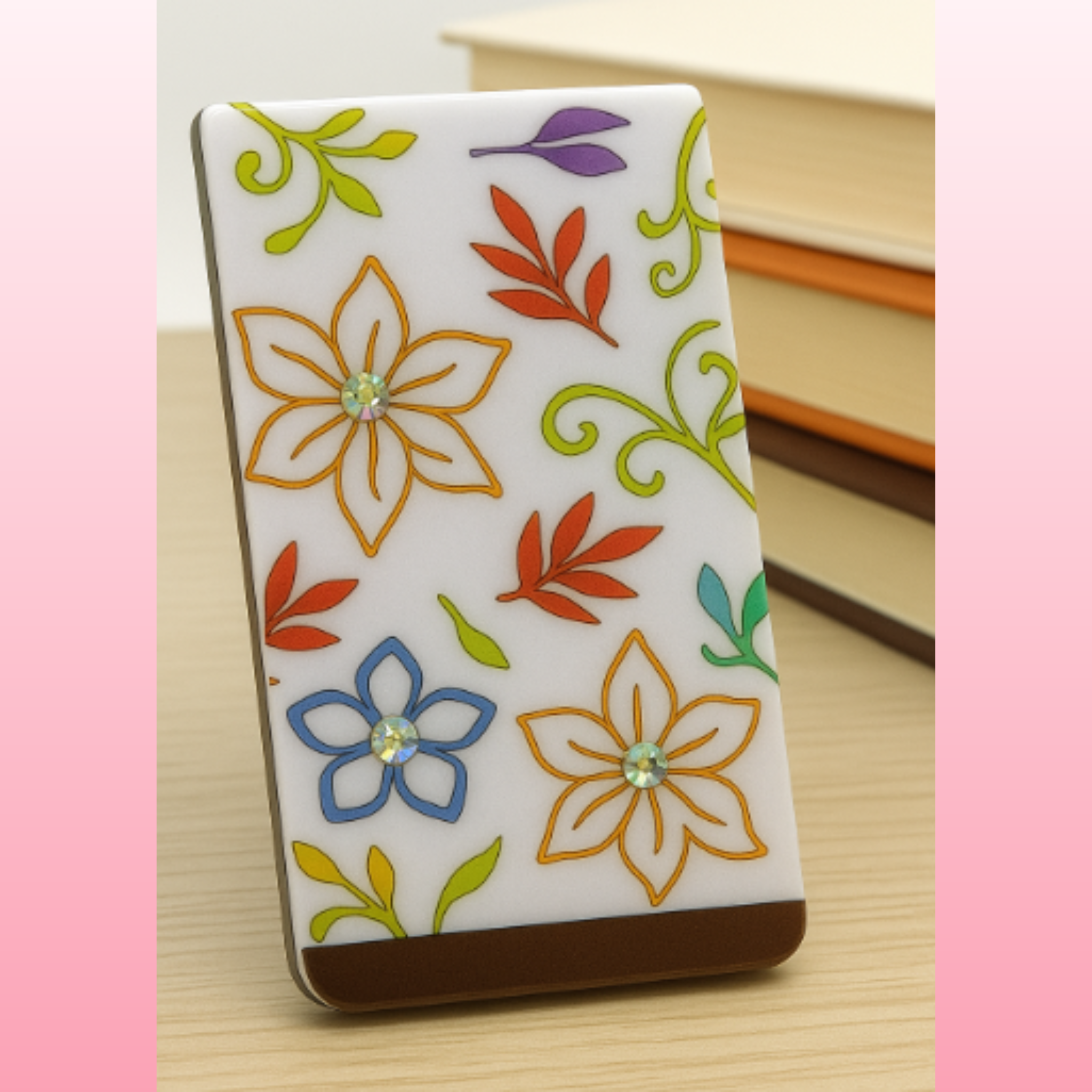 Floral Crystal Accent Magnetic Bookmark | Opulent Vibe