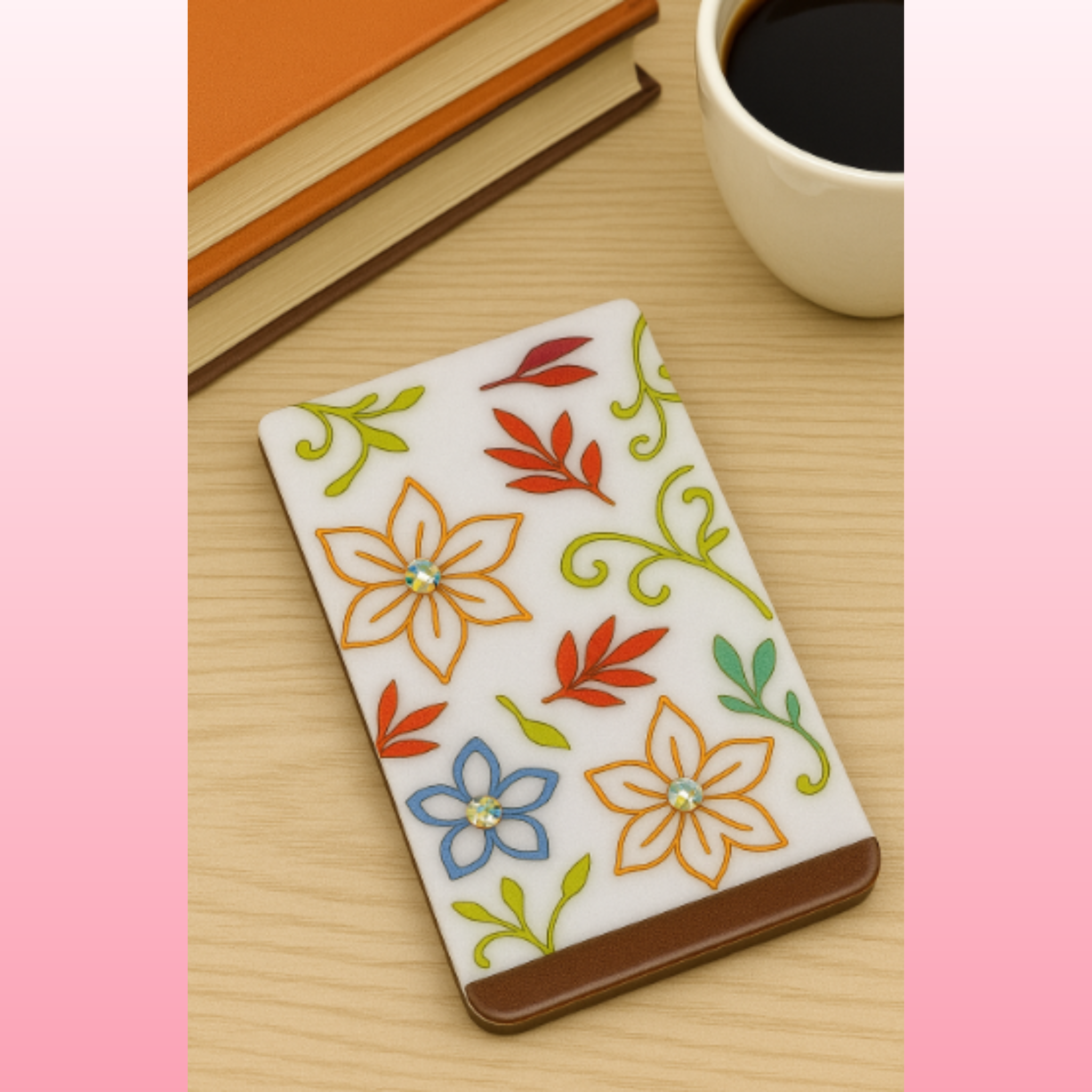 Floral Crystal Accent Magnetic Bookmark | Opulent Vibe