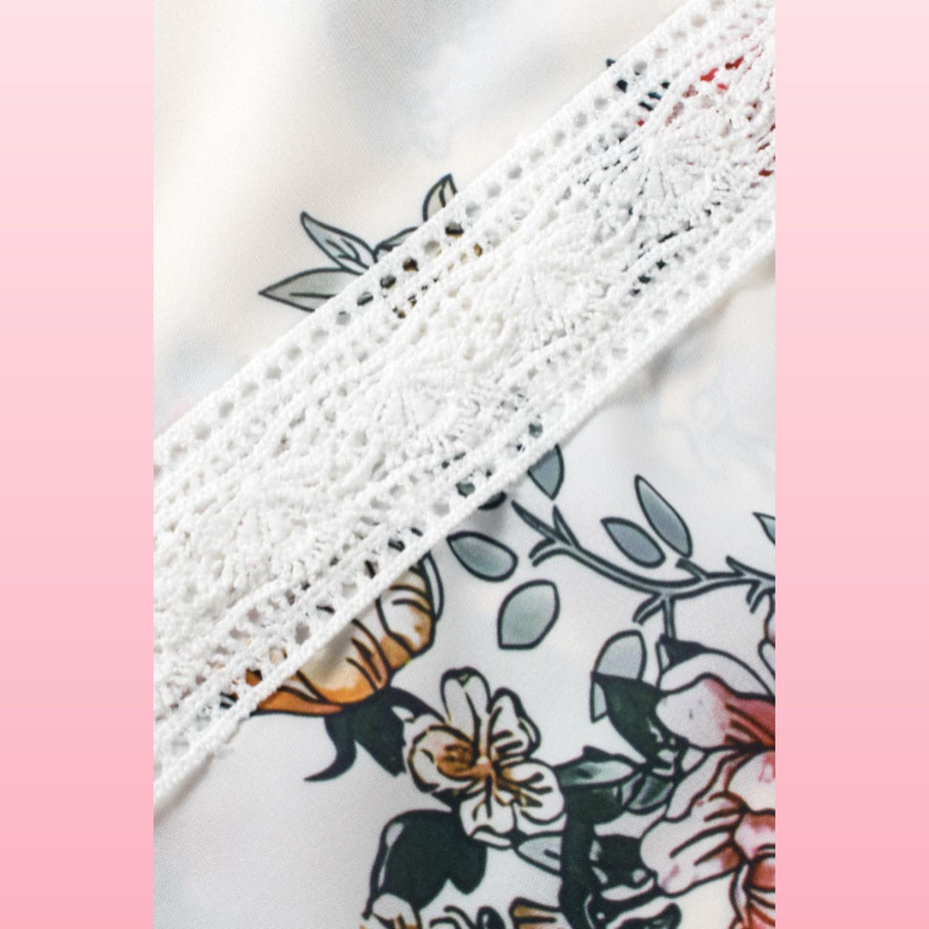 Boho Floral Lace V-Neck Top - Romantic & Flowy | Opulent Vibe