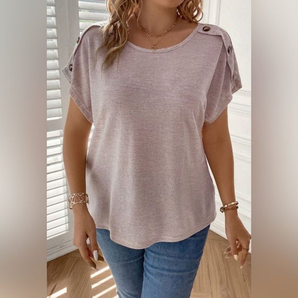 Plus Size Boho Batwing Sleeve Top - Button Detail | Opulent Vibe