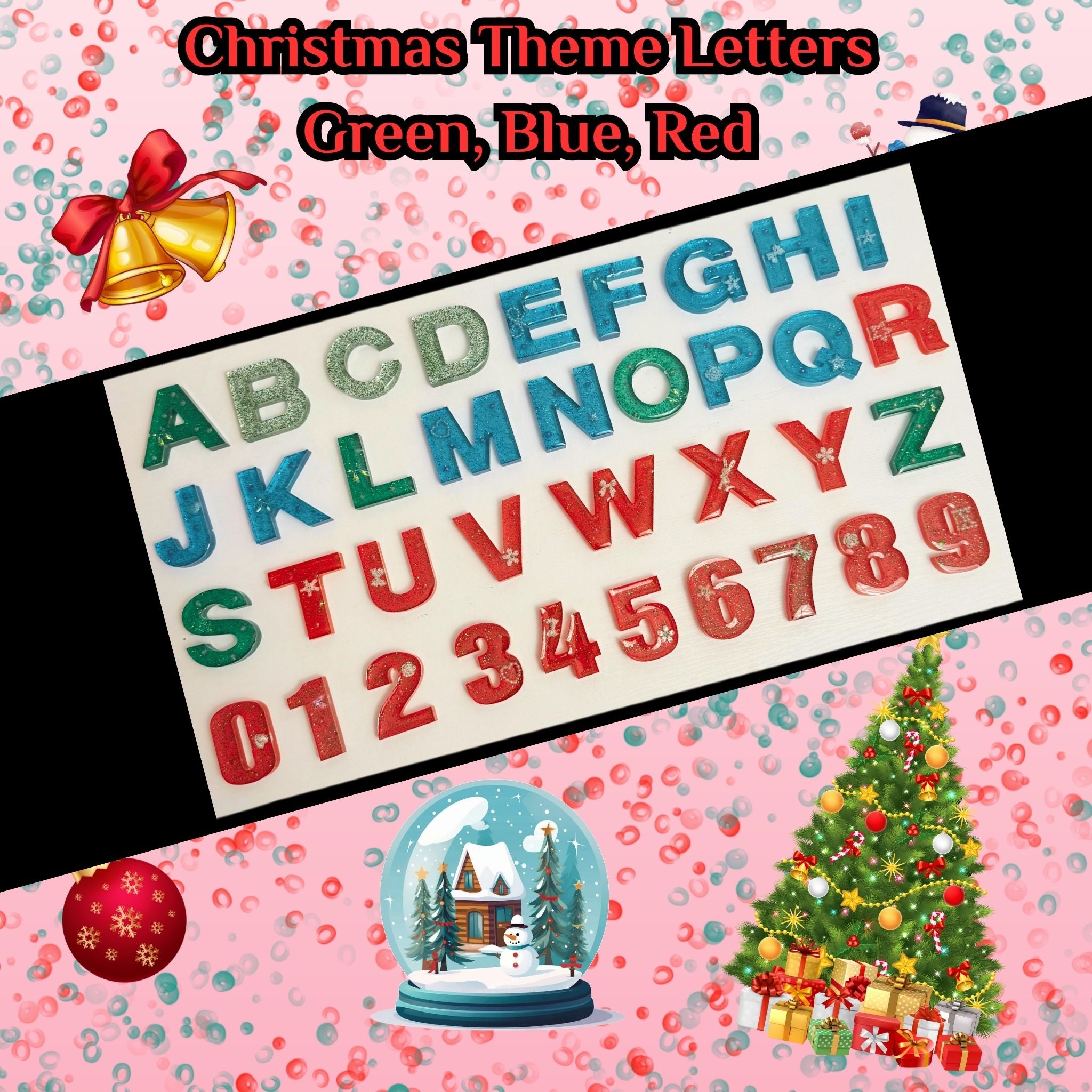 CharmLetter Keychains Blue – Christmas Theme | Opulent Vibe