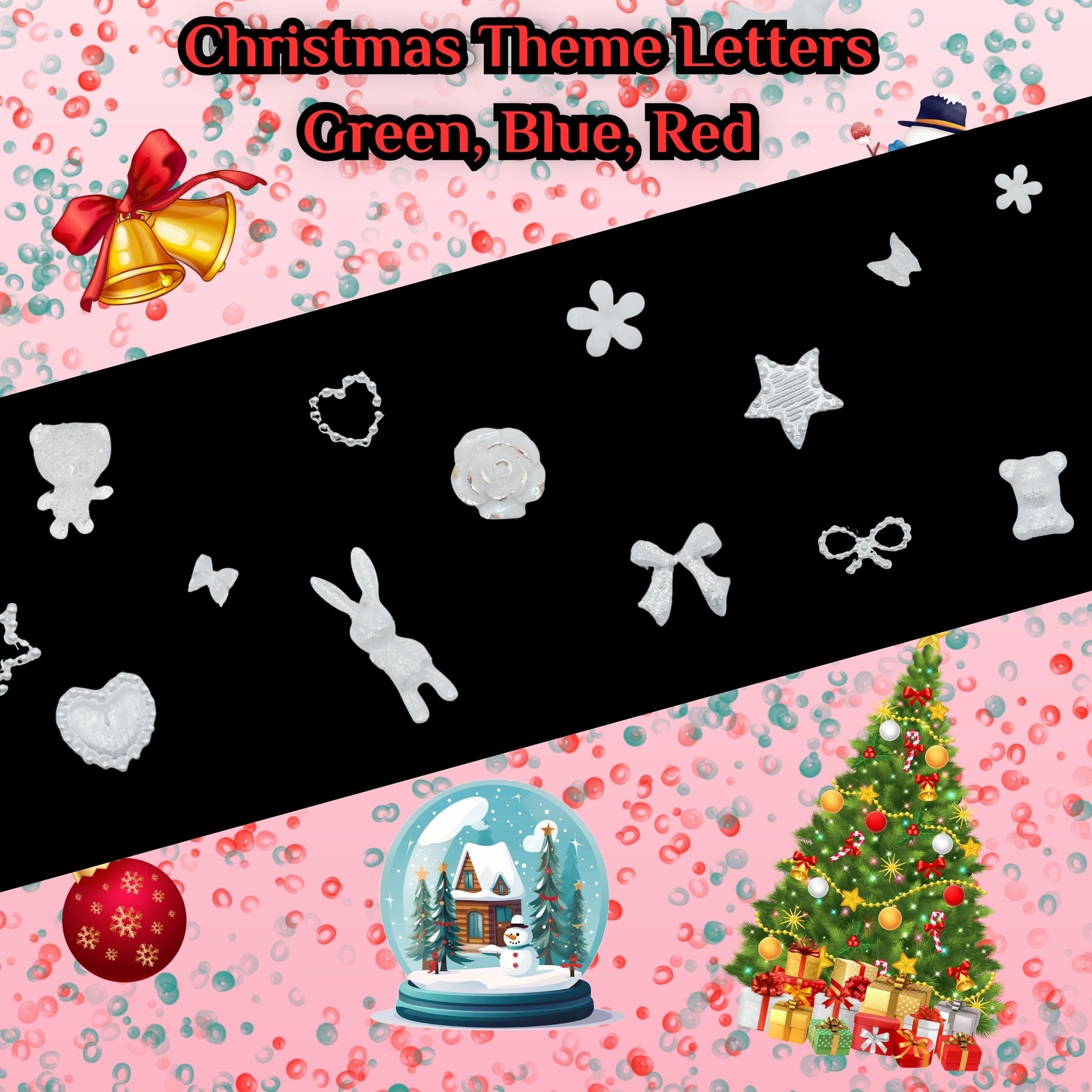 CharmLetter Keychains Blue – Christmas Theme | Opulent Vibe