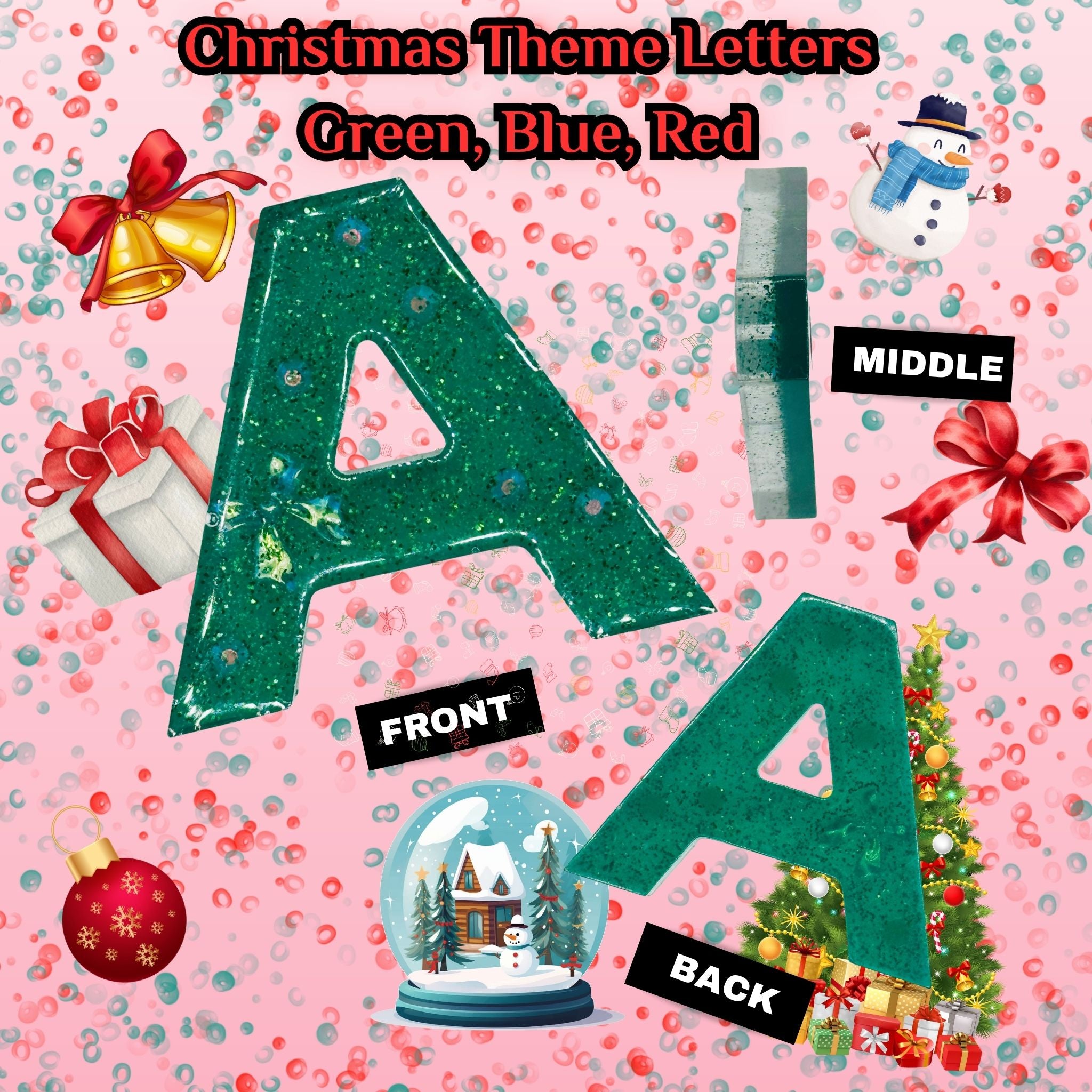 CharmLetter Keychains Blue – Christmas Theme | Opulent Vibe