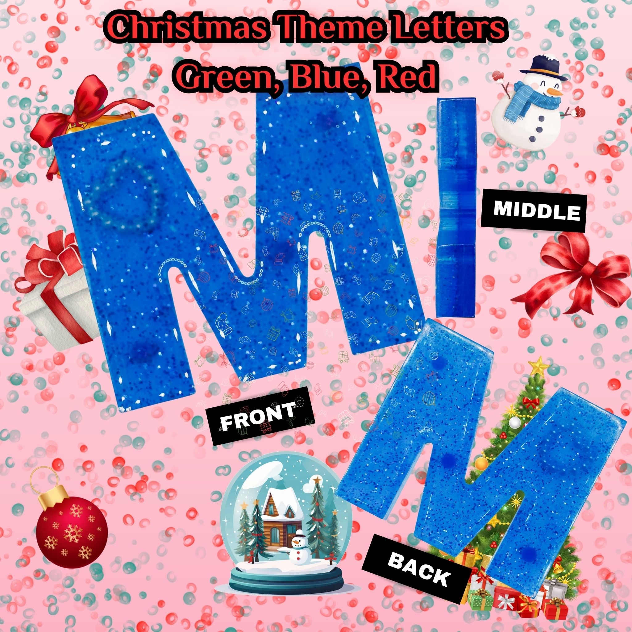 CharmLetter Keychains Blue – Christmas Theme | Opulent Vibe