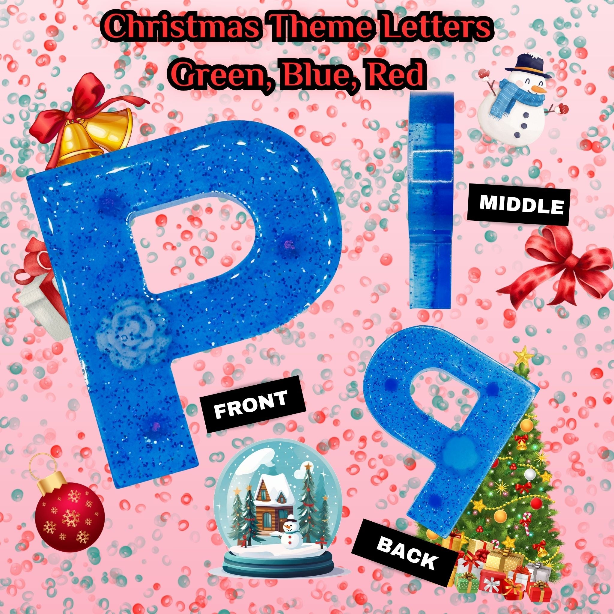 CharmLetter Keychains Blue – Christmas Theme | Opulent Vibe