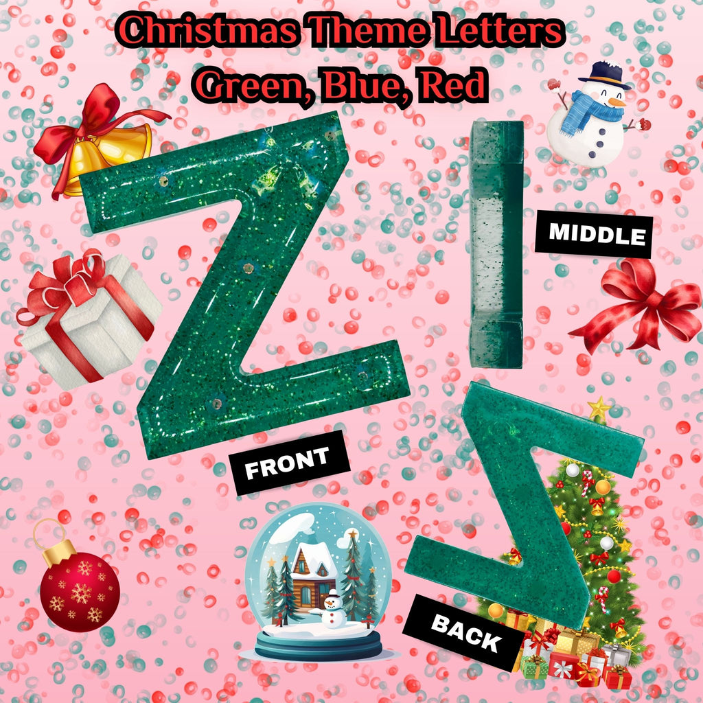 CharmLetter Keychains Green – Christmas Theme | Opulent Vibe