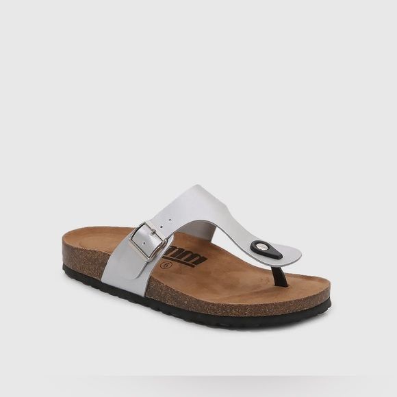 MM Silver or Gold Soft Cork T-Strap Sandals