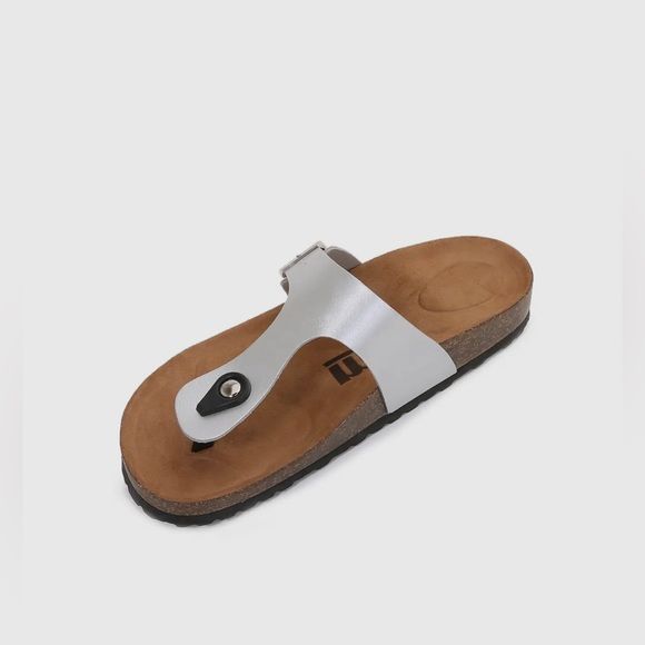 MM Silver or Gold Soft Cork T-Strap Sandals