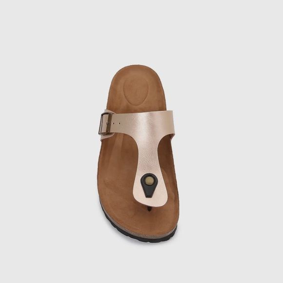 MM Silver or Gold Soft Cork T-Strap Sandals