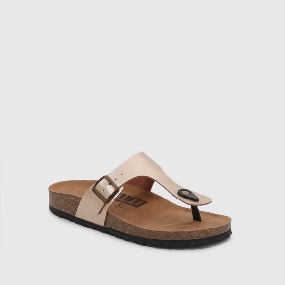 MM Silver or Gold Soft Cork T-Strap Sandals