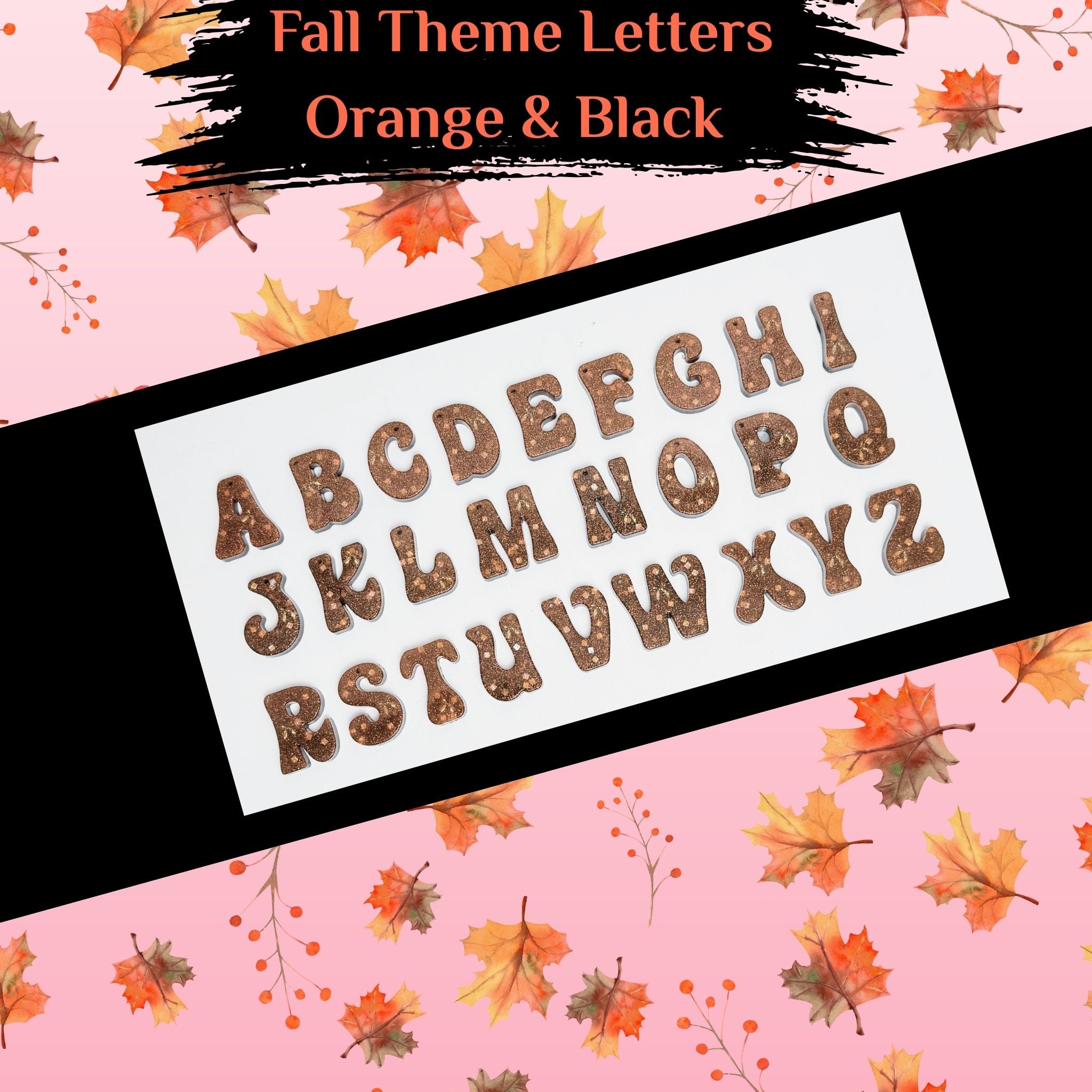 CharmLetter Keychains Orange – Fall Theme | Opulent Vibe