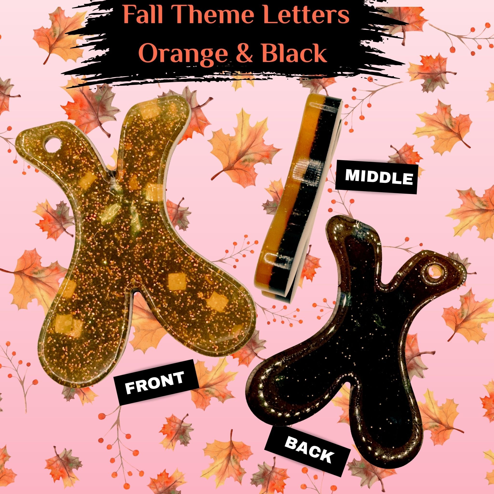 CharmLetter Keychains Orange – Fall Theme | Opulent Vibe