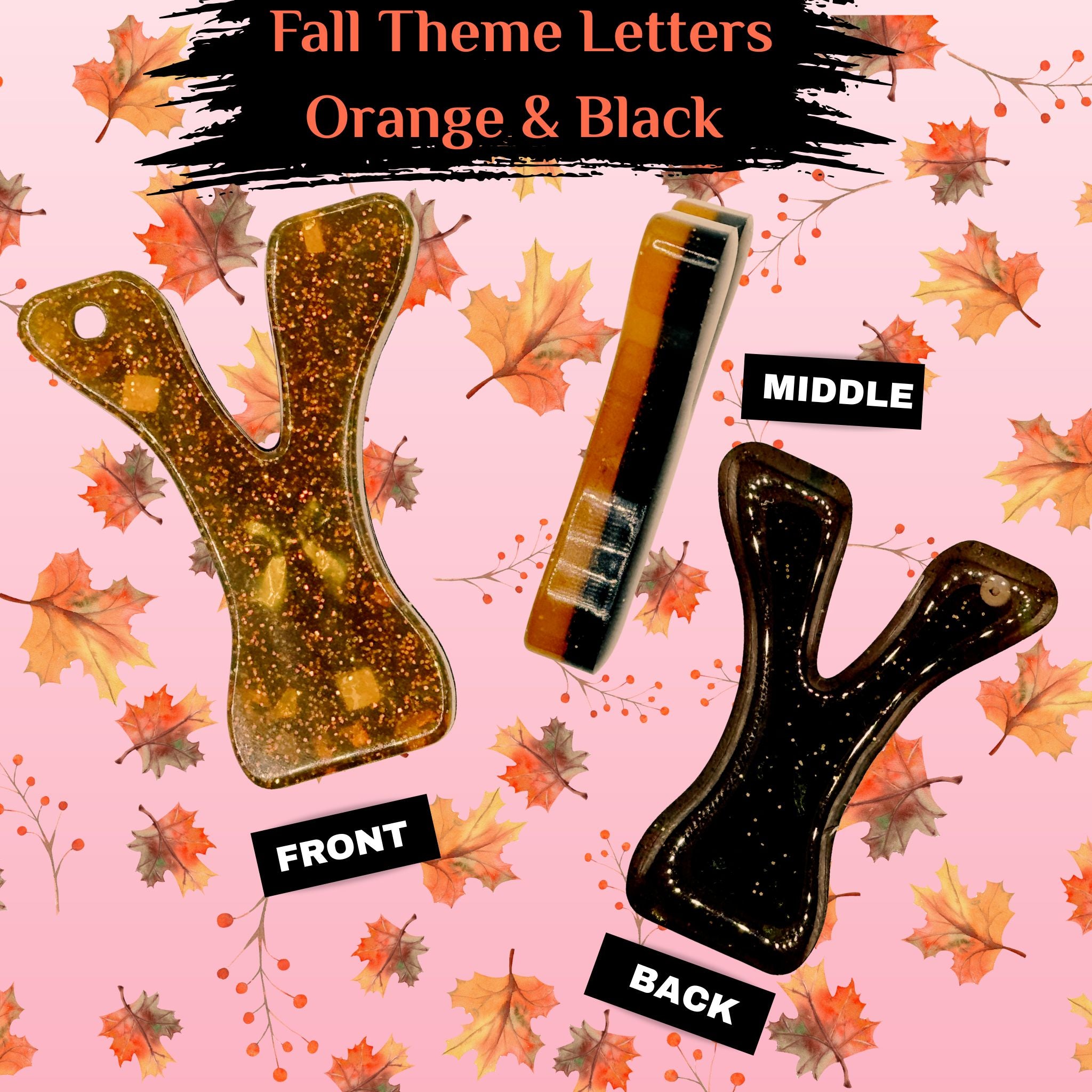 CharmLetter Keychains Orange – Fall Theme | Opulent Vibe