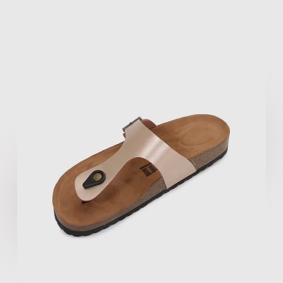 MM Silver or Gold Soft Cork T-Strap Sandals