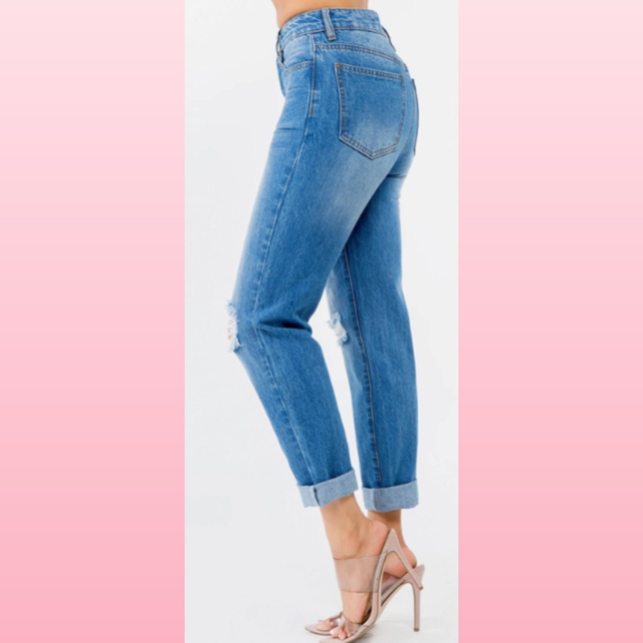 High Waist Distressed Mom Jeans - Boho Vintage Denim | Opulent Vibe