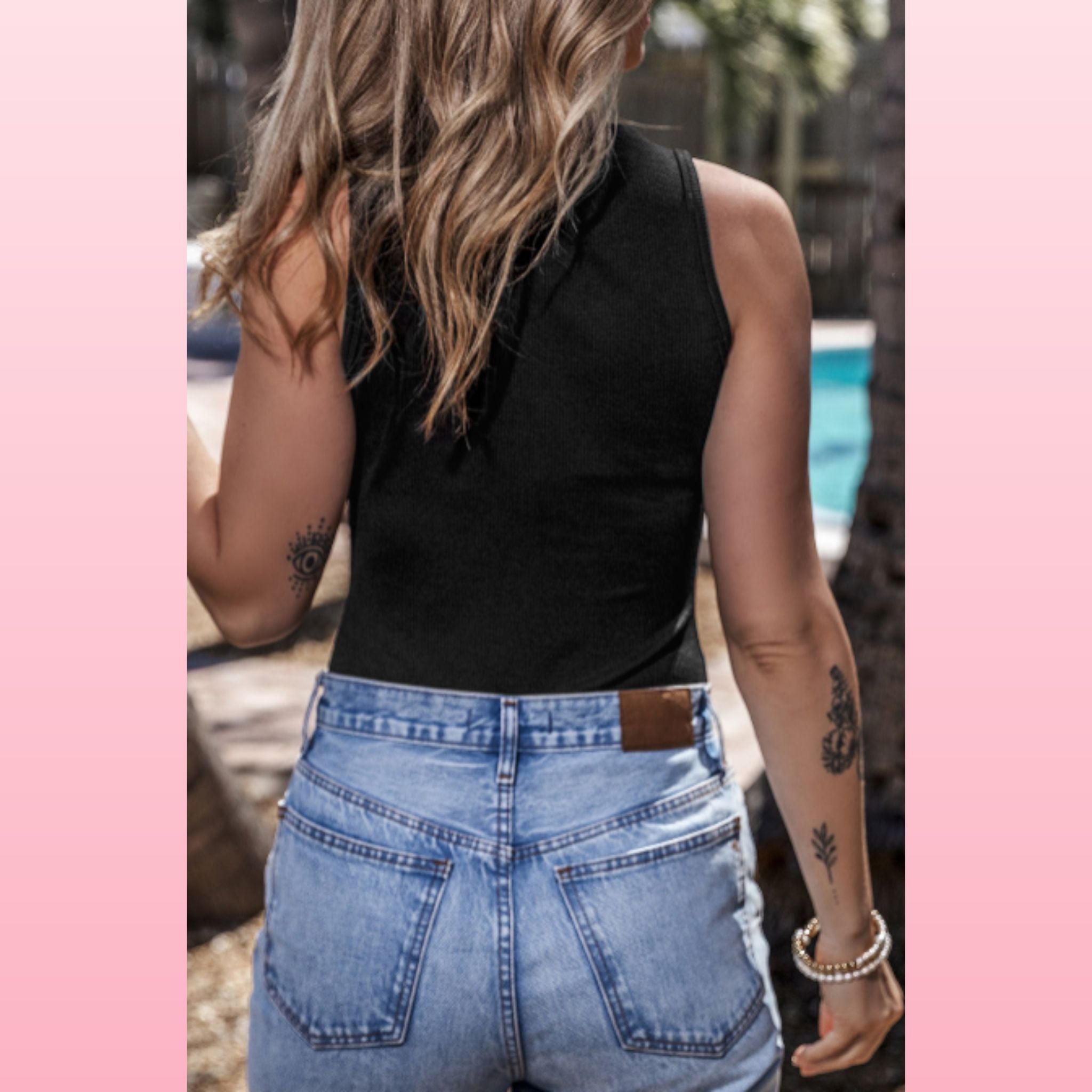 Mock Neck Zip Bodysuit - Sleeveless Boho Layering Essential | Opulent Vibe