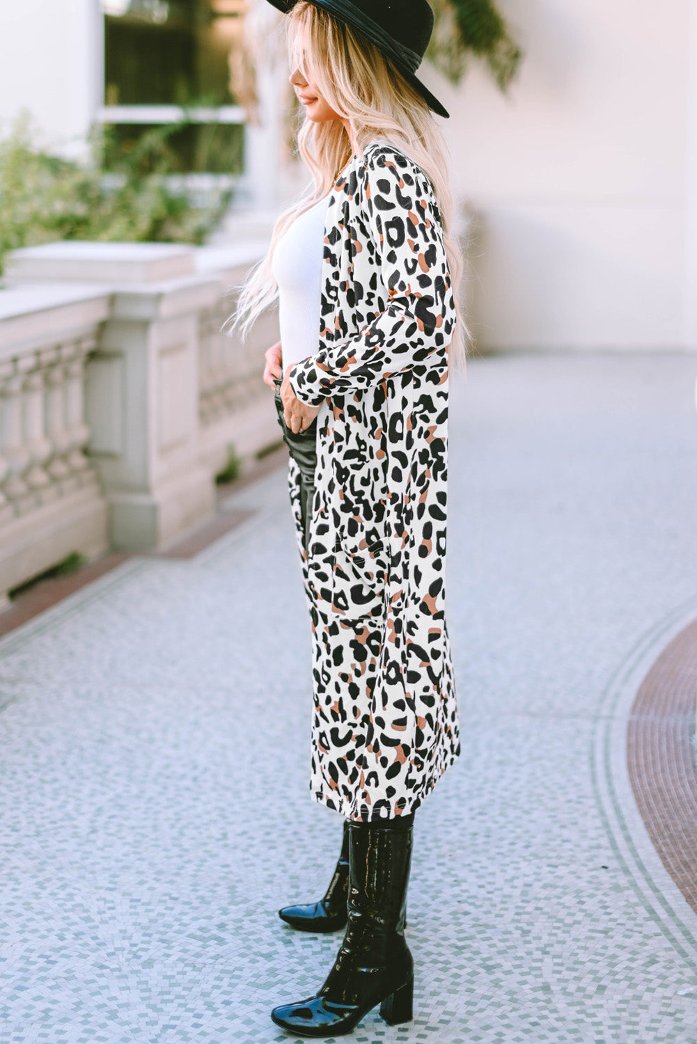 Leopard Pocketed Duster Cardigan