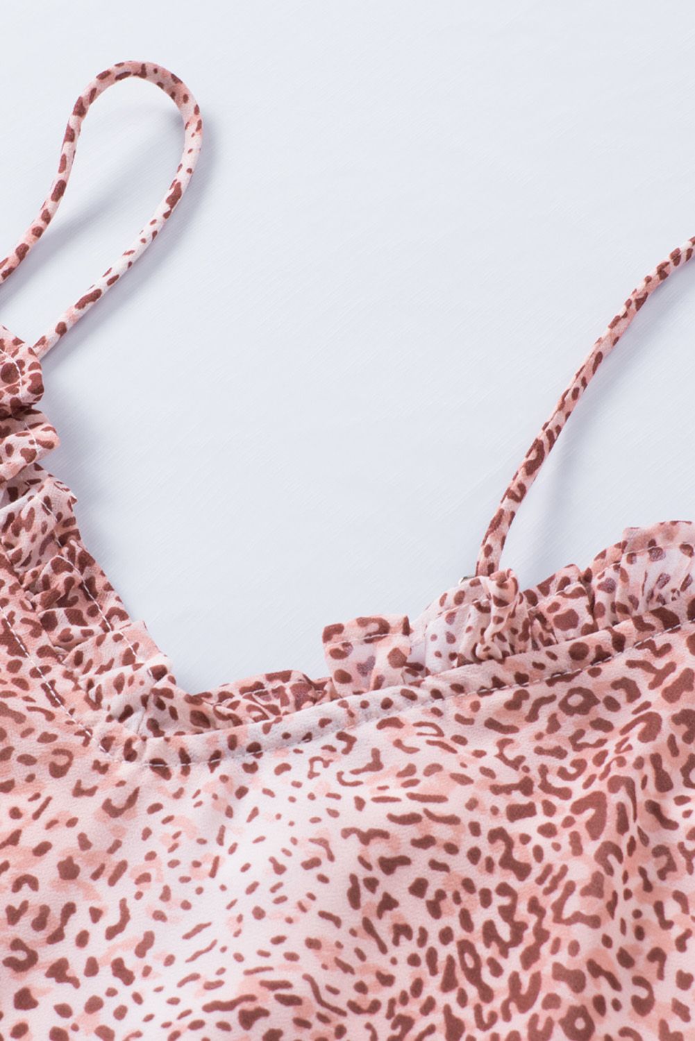 Pink Cheetah Print Boho Blouse - Spaghetti Strap Tank | Opulent Vibe