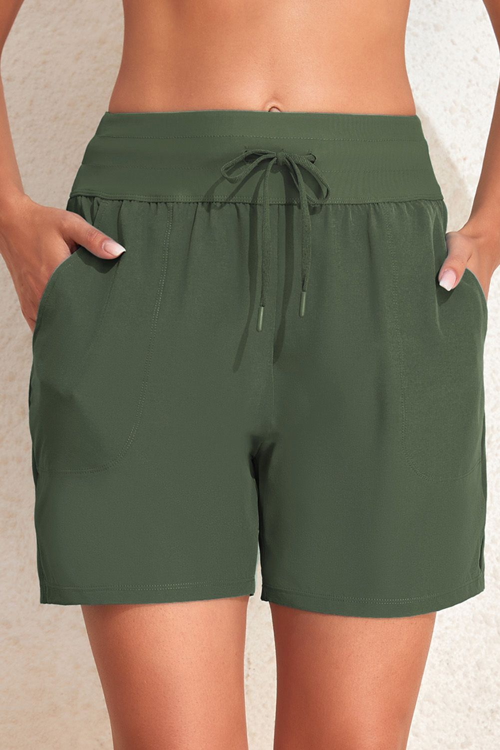 High Waist Drawstring Shorts with Pockets - Boho Casual Bottoms | Opulent Vibe