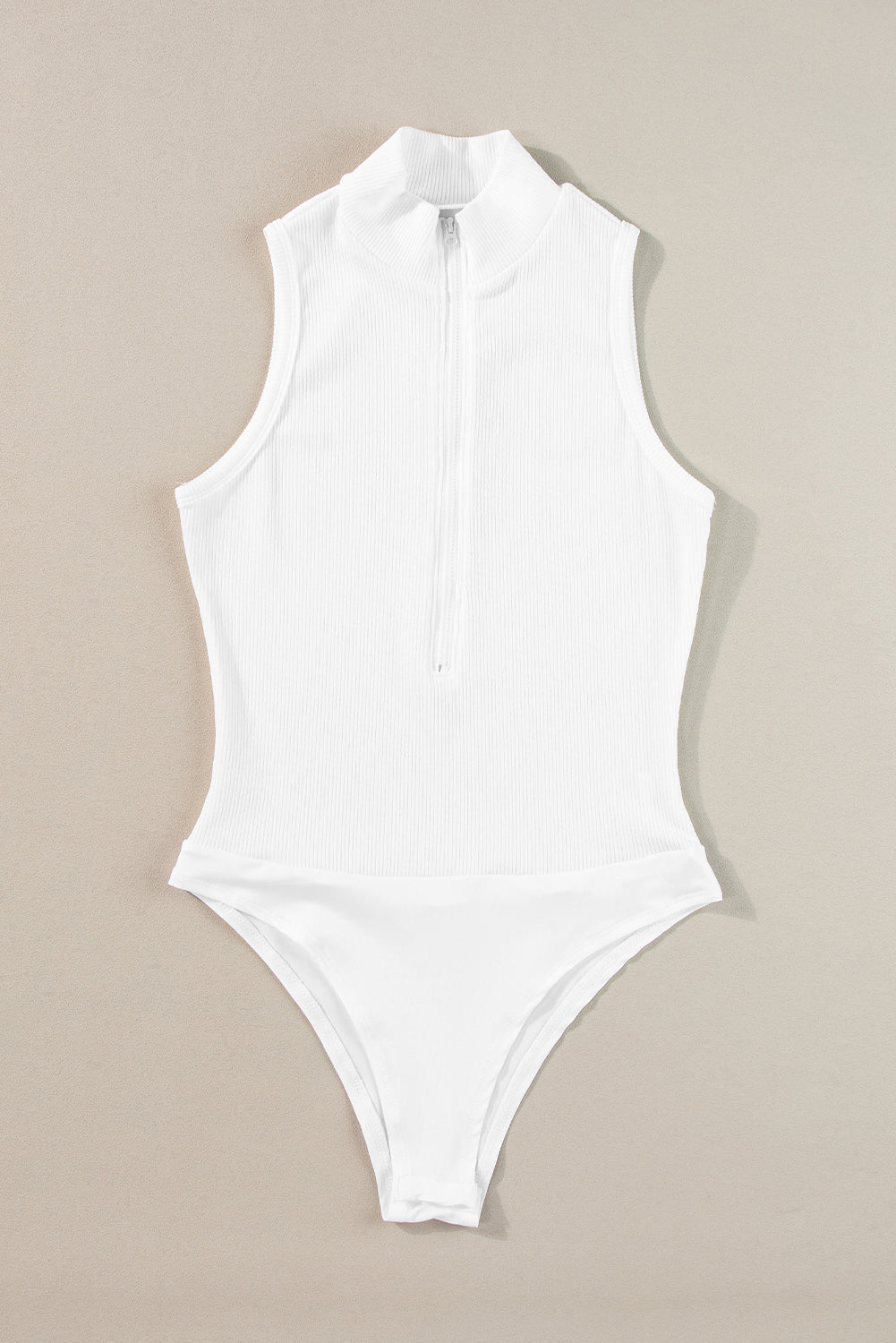 Mock Neck Zip Bodysuit - Sleeveless Boho Layering Essential | Opulent Vibe