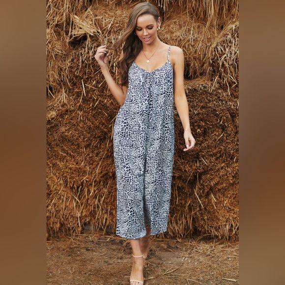 Leopard Print Adjustable Jumpsuit - Boho One-Piece Outfit | Opulent Vibe