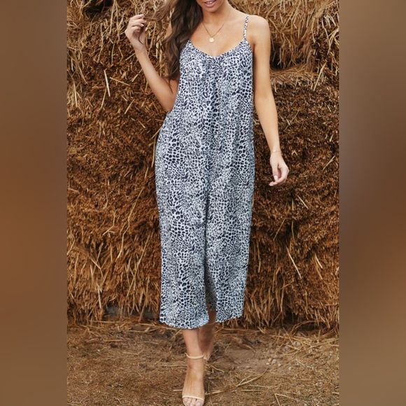 Leopard Print Adjustable Jumpsuit - Boho One-Piece Outfit | Opulent Vibe
