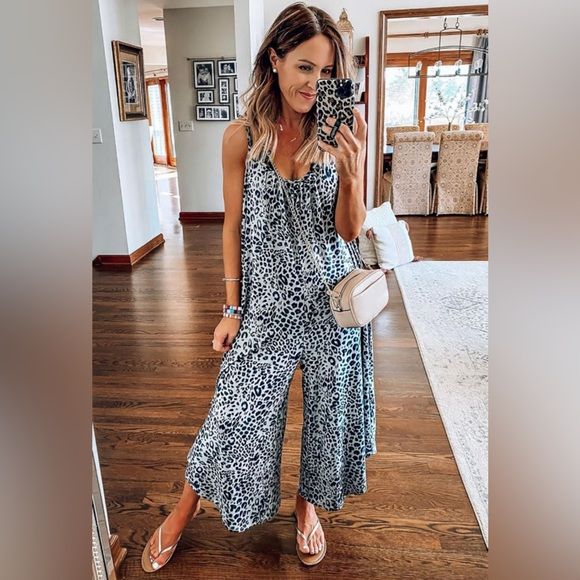 Leopard Print Adjustable Jumpsuit - Boho One-Piece Outfit | Opulent Vibe