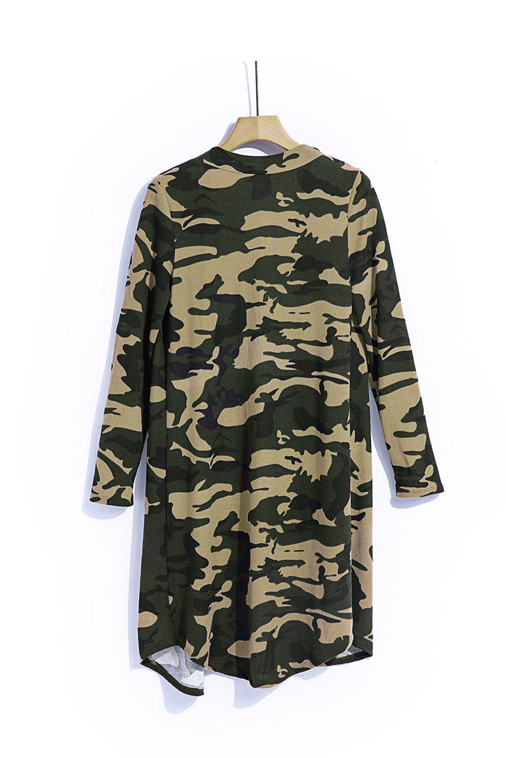 Green Camo Boho Cardigan - Lightweight Layering Piece | Opulent Vibe