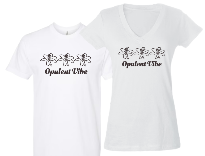 Lily Stem Logo Boho T-Shirt - Opulent Vibe Graphic Tee | Opulent Vibe